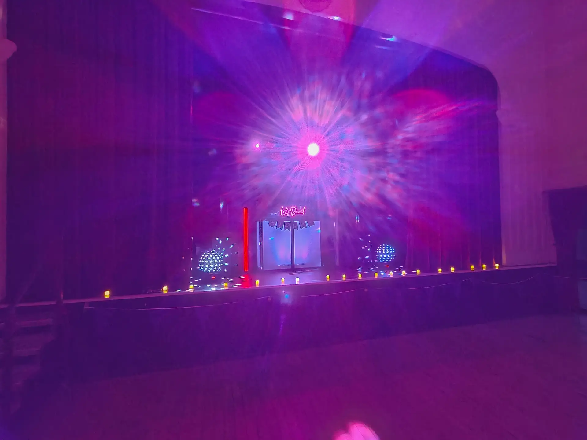 smoke filled dance floor on stage