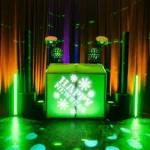 NYE large DJ rig with green weston disco